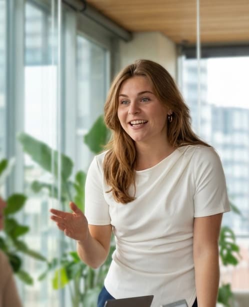 Janique geeft een sessie over AI